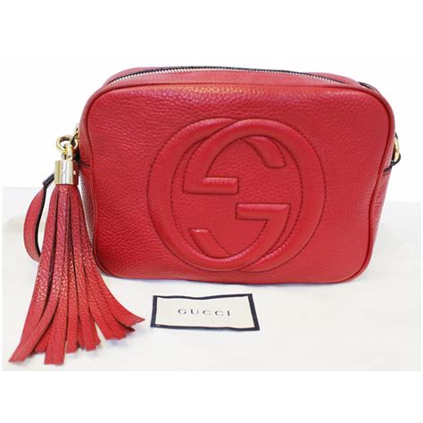 red gucci soho crossbody|gucci soho flap crossbody bag.